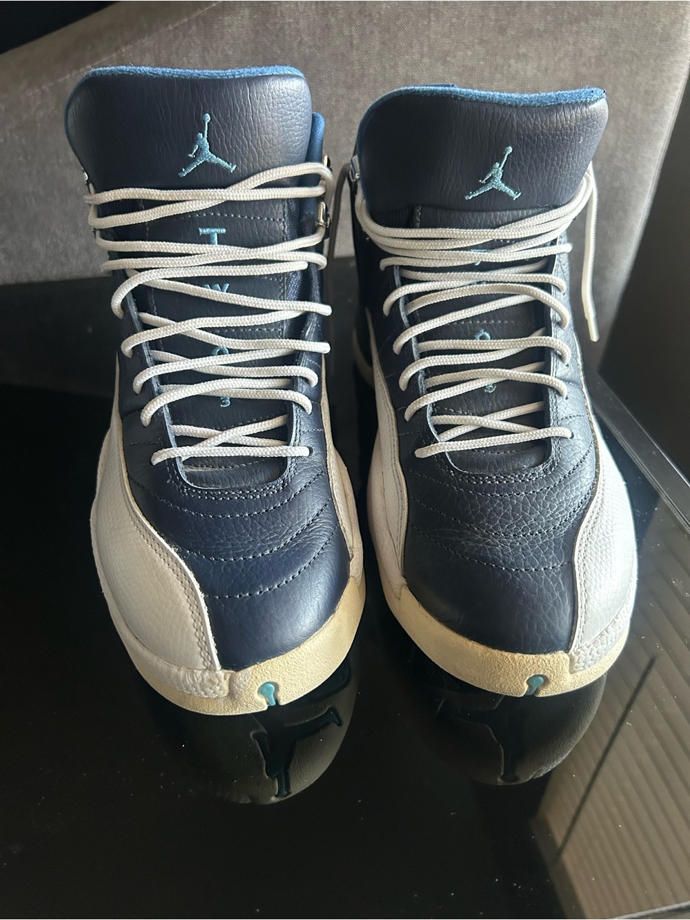 Jordan Men's High-Top Sneakers in Navy, White and Teal